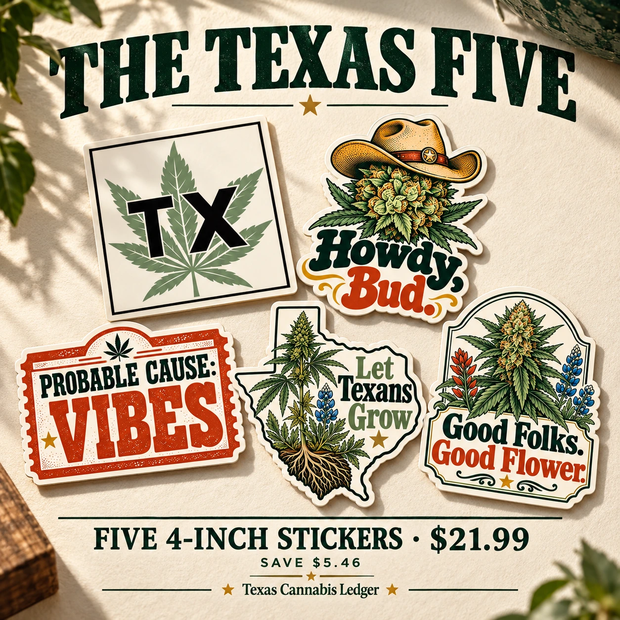 The Texas Five Sticker Pack